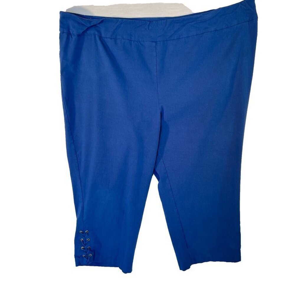 Joan Rivers - Women's 3X Capri Pants Blue Pullon Stretch